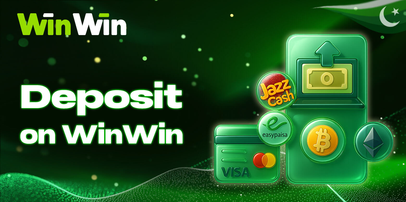 WinWin deposit methods in Pakistan: JazzCash, Easypaisa, Visa & MasterCard, Bitcoin, Ethereum, and other cryptocurrencies