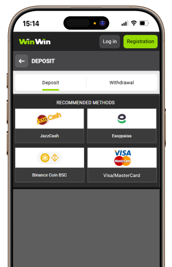 Deposit funds using JazzCash, Easypaisa, Visa/MasterCard or Binance Pay