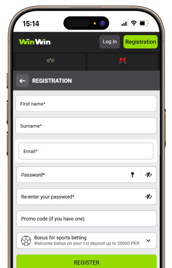 Form to enter email, name, birthdate, password, and promo code